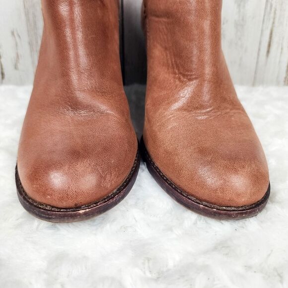 Gianni Bini Done Deal Brown Wedge Ankle Booties Size 8.5 - Picture 4 of 10